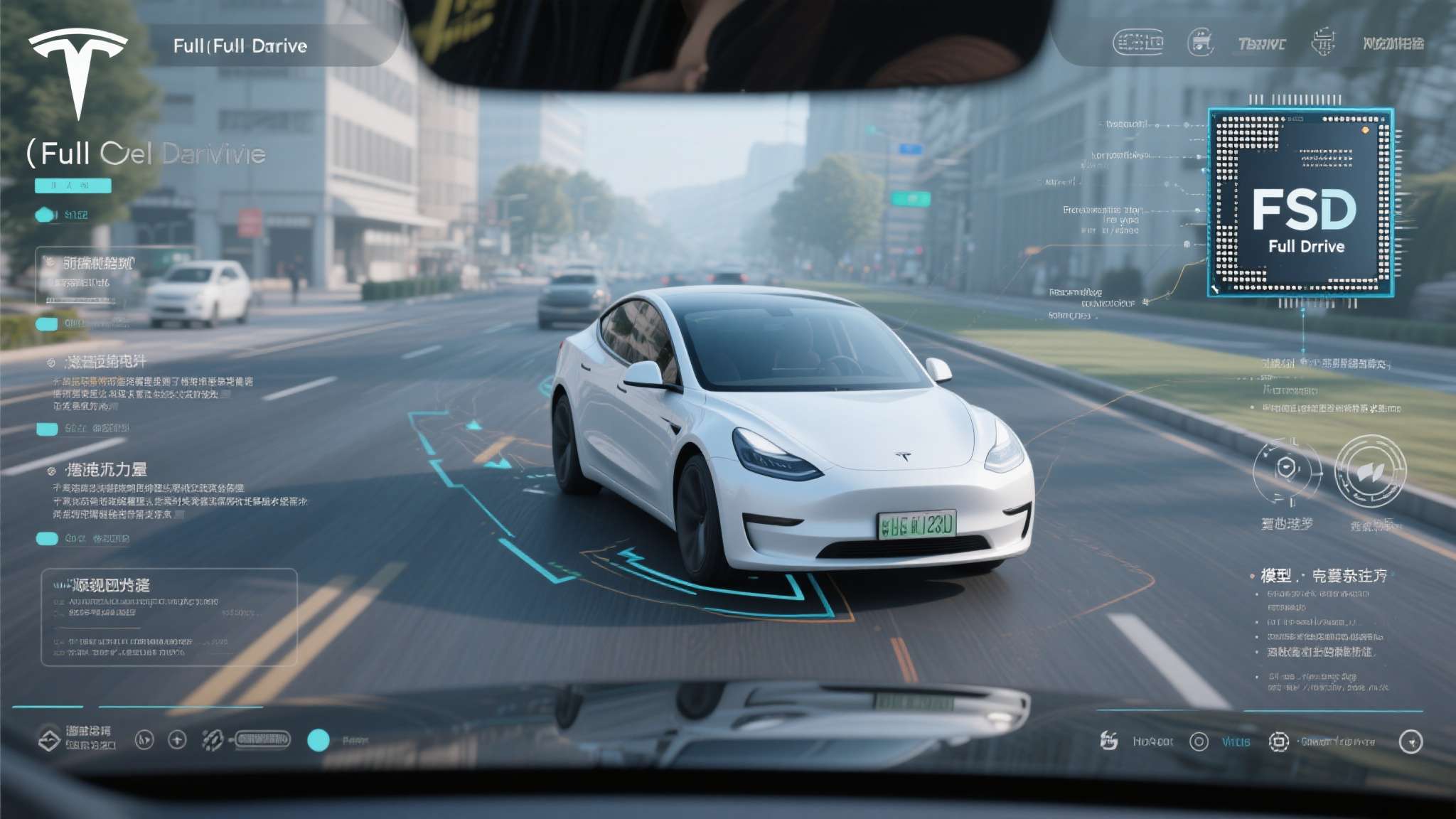 以特斯拉FSD（Full Self-Driving）系统为例，其端到端神经网络模